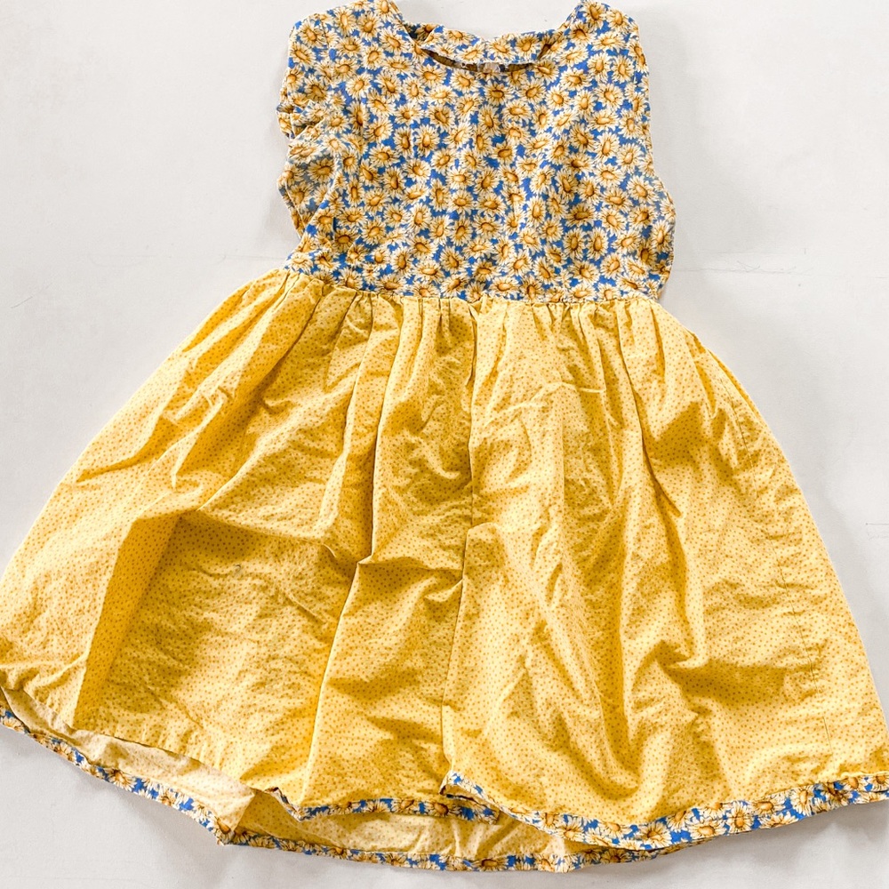 Vintage Handmade Sunflower Midi Dress Medium